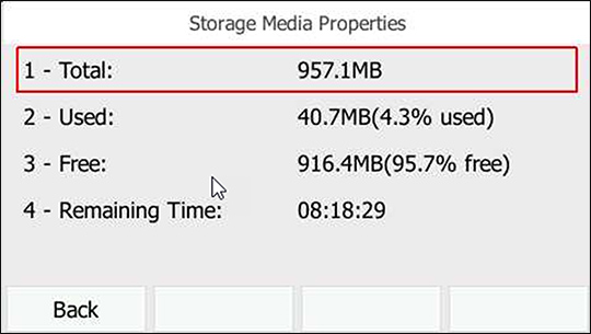 Used and remaining space on USB drive Used and remaining space on USB drive