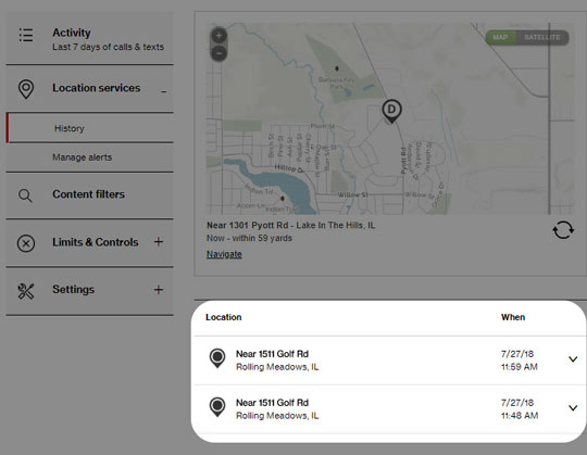 Location history