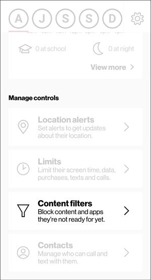 Dashboard with Content filters