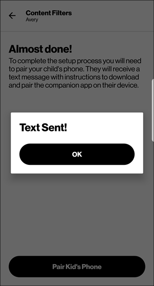 Sent prompt with OK