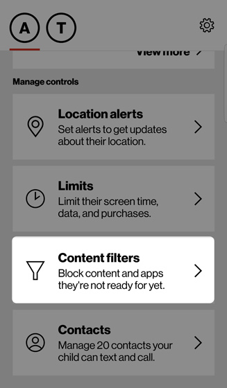 Dashboard with Content Filters