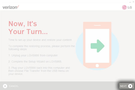 Restore Device Screen