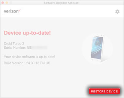 Click Restore Device Button