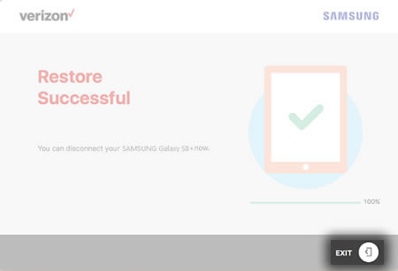 Restore Process Complete Screen