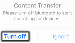 Turn of Bluetooth