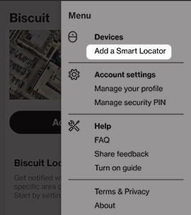 From the Devices section, tap Add a Smart Locator From the Devices section, tap Add a Smart Locator
