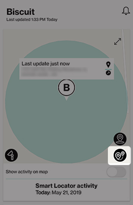From the Dashboard, tap the real-time tracking icon From the Dashboard, tap the real-time tracking icon