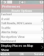 Select Display Places on Map