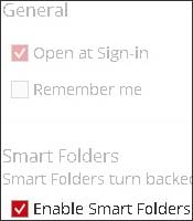 Click Enable Smart Folders