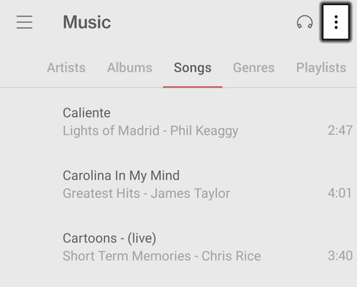Tap the Contextual Menu icon Tap the Contextual Menu icon
