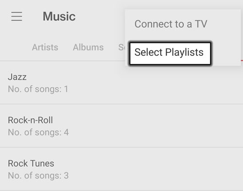 Oprimir Select Playlists Oprimir Select Playlists