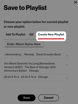 Tap Create New Playlist