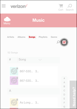 Tap the Select Icon