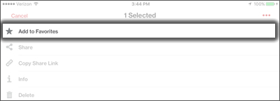 Tap Add to Favorite