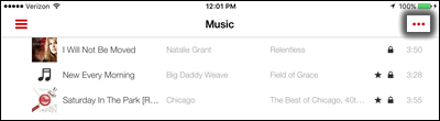 Tap the Contextual Menu Icon