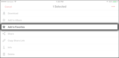 Tap Add to Favorites