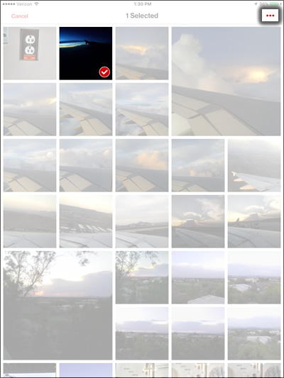 Tap the Contextual Menu Icon