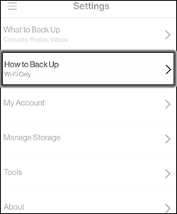 Tap How to Backup