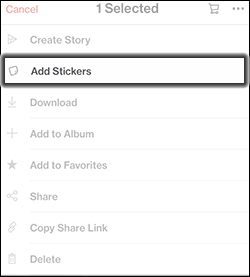 Tap Add Stickers