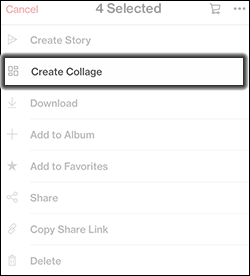 Tap Create Collage