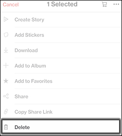 Tap Delete