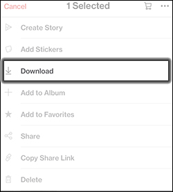 Tap Download