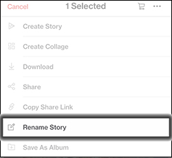 Tap Rename Story