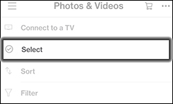 Tap Select