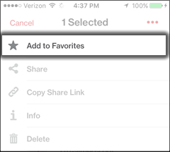 Tap Add to Favorites