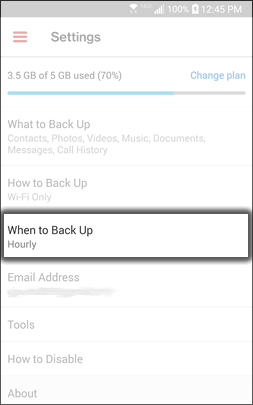 Tap When to Back Up