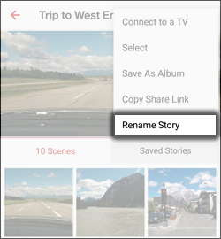 Tap Rename Story