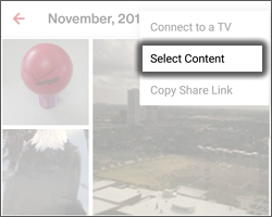 Tap Select Content