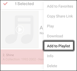 Oprimir Add to Playlist
