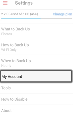 Tap My Account