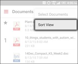 Tap Sort View