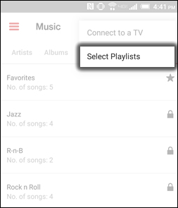 Oprimir Select Playlists