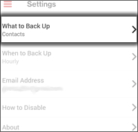 Tap What to Back Up Tap What to Back Up