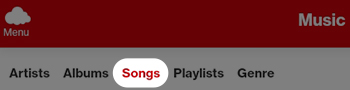 Tap the Songs Tab