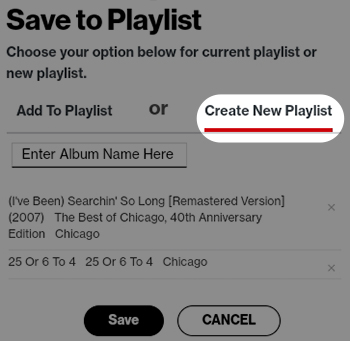 Tap Create New Playlist