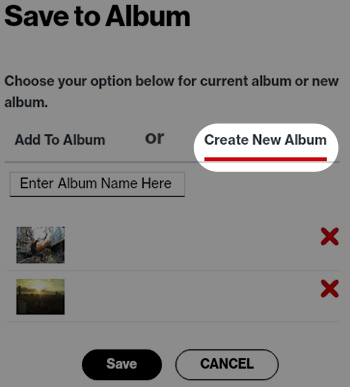 Tap Create New Album