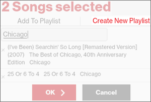 Tap Create New Playlist