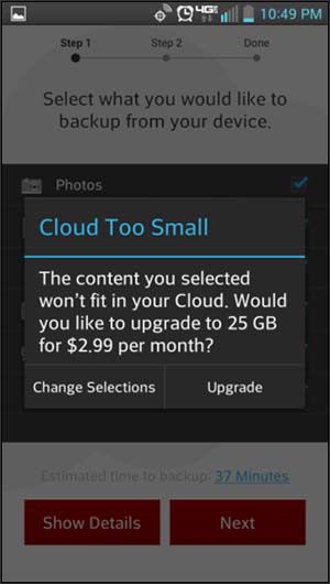 Upgrade o Change Selections