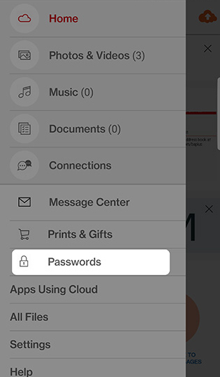 Cloud menu