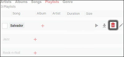 Click Delete Playlist