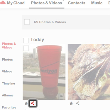 How do i get my pictures from the verizon cloud Verizon Cloud Website Share Media