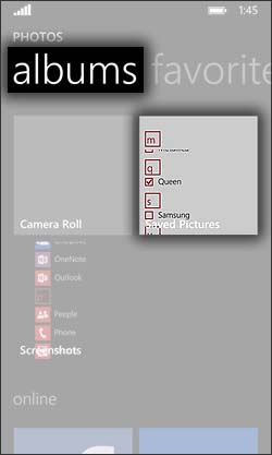 Select Albums and Saved Pictures