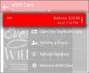 Menu icon tapped with View Balance option highlighted