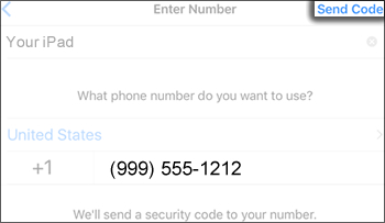 Tap Send Code