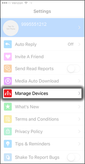 Tap Manage Devices
