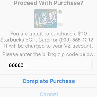 Tap Complete Purchase